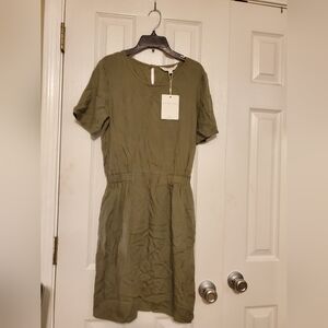 NWT Downeast Army Green Dress with Pockets Women's XS
